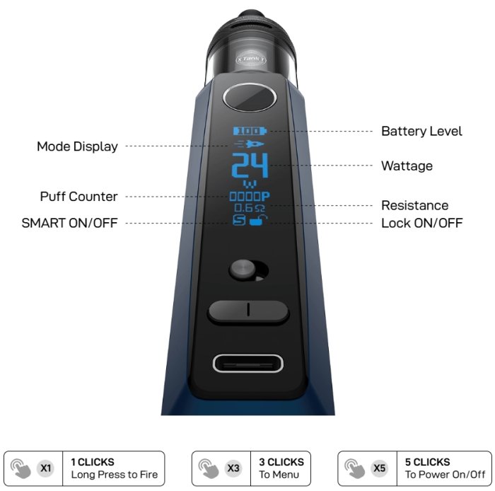 Vaporesso GTX ONE Pro 40W elektronická cigareta 3000mAh Silver